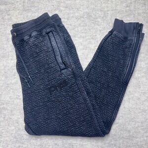 PRPS Medium Distressed Patterned Jogger Sweatpants Drawstring Zip Hem Streetwear